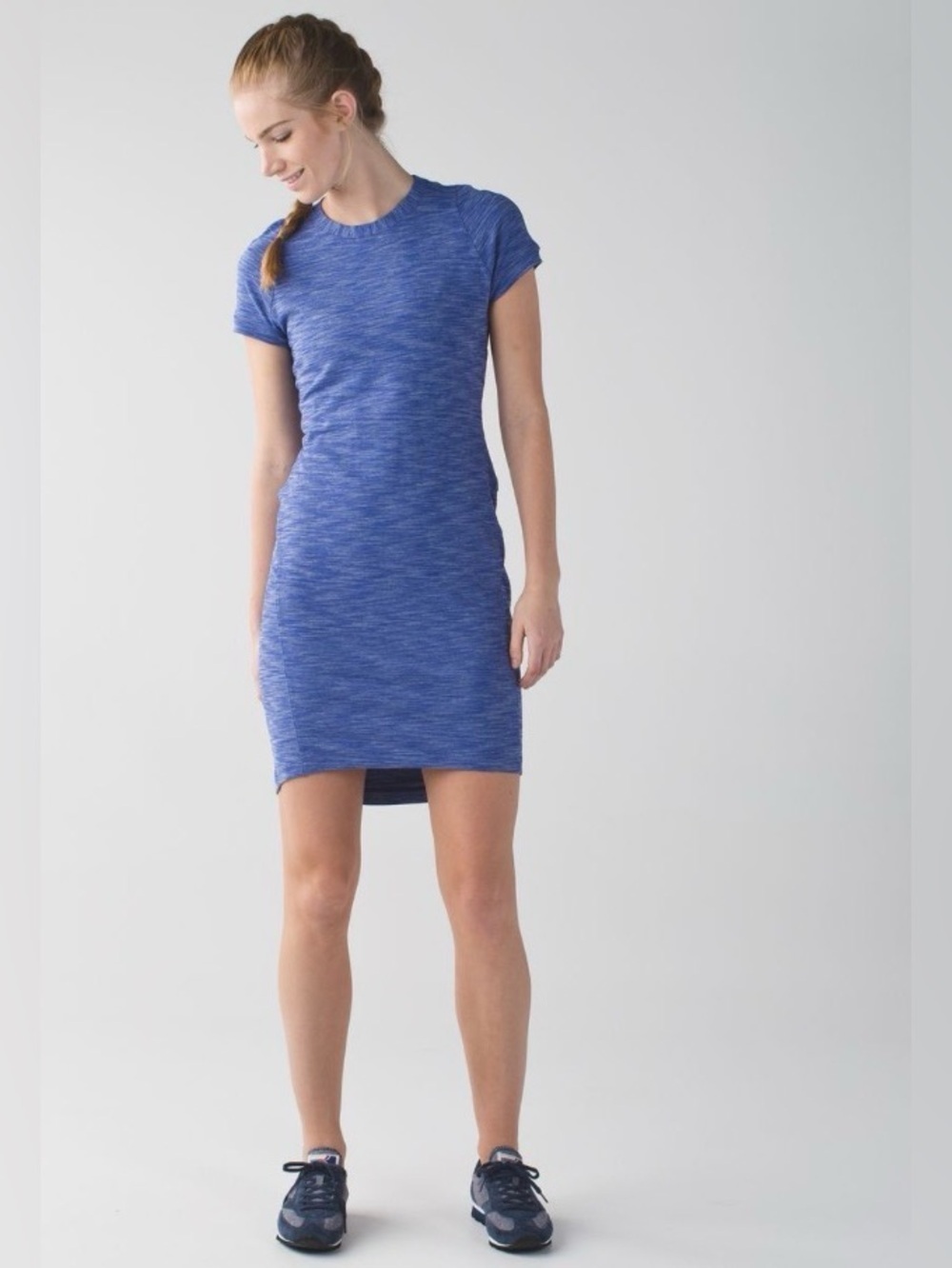 Lululemon &go Where-To Dress Heathered Sapphire Blue Rulu Travel Dress Size 6